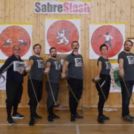 Sabreurs fom Escuela de Esgrima Histórica de Madrid and Michael Kňažko, Barbasetti Military Sabre (since 1895) at SabreSlash 2021